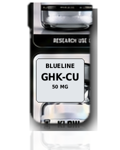 BlueLine Peptides GHK-CU vial with provided label