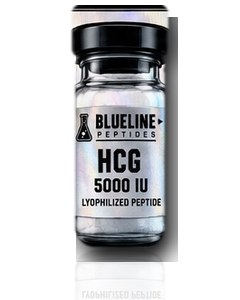 BlueLine Peptides HCG vial with provided label